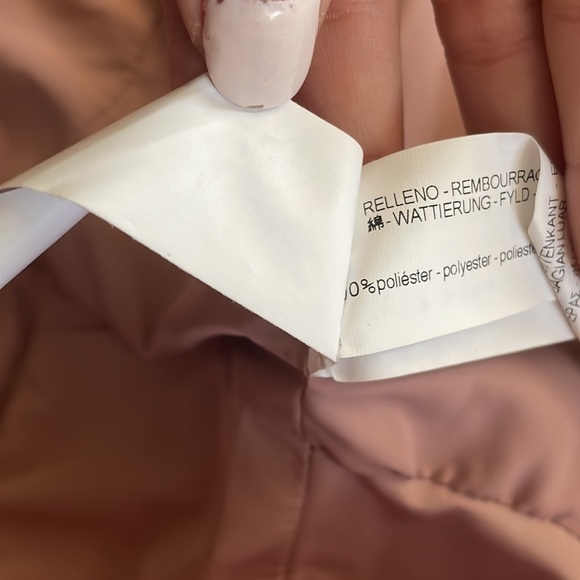 Zara Basic Light Pink Quilted Jacket, slim on the waist with Hidden Hood - Picture 6 of 7